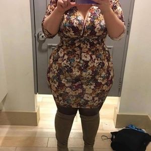 Floral bodycon 2X Dress